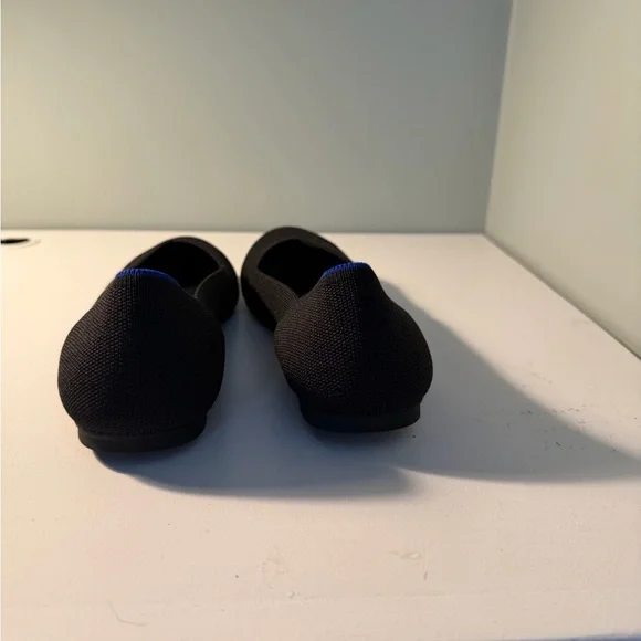 Rothy's Black Knit Ballet Flats with Subtle Blue Trim - Picture 4 of 6